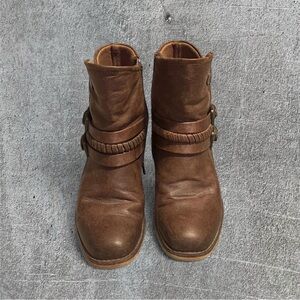 New Look Brown Ankle Boots with Buckle Detail